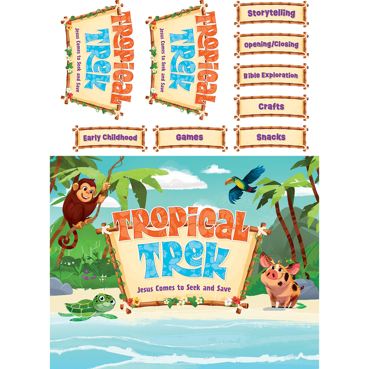 Decorating Posters (Set of 4) - Tropical Trek VBS 2026 - Concordia
