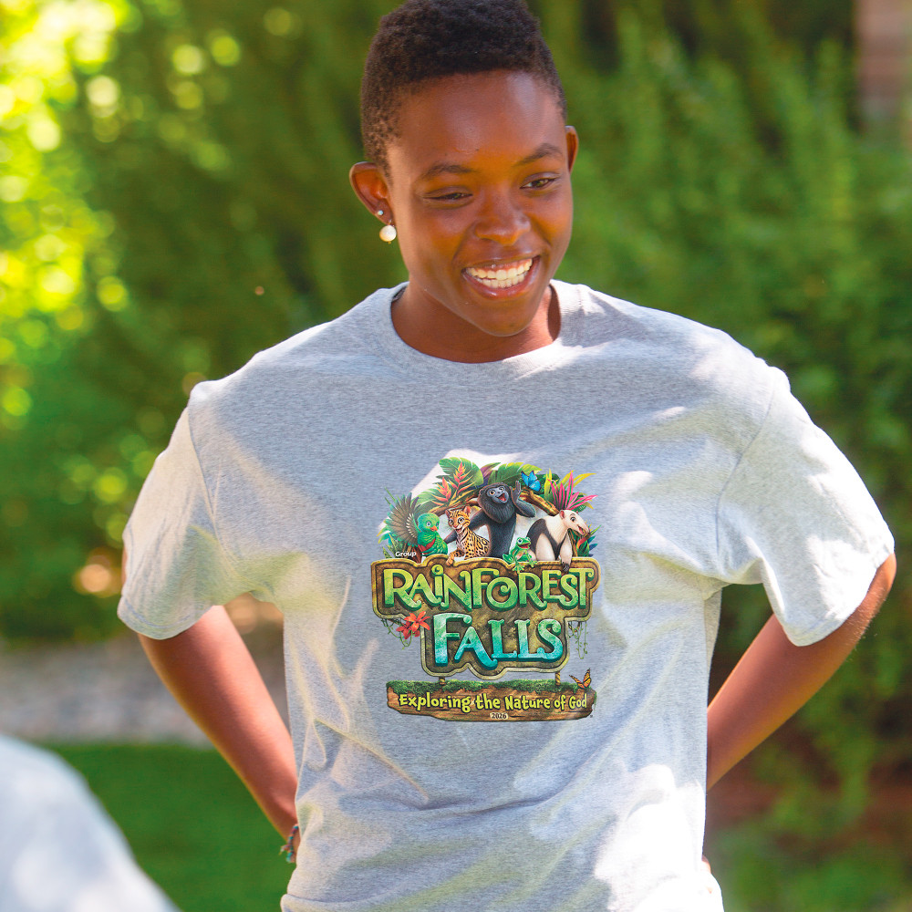 Theme T-shirt, Adult Sm (34-36) - Rainforest Falls VBS 2026 by