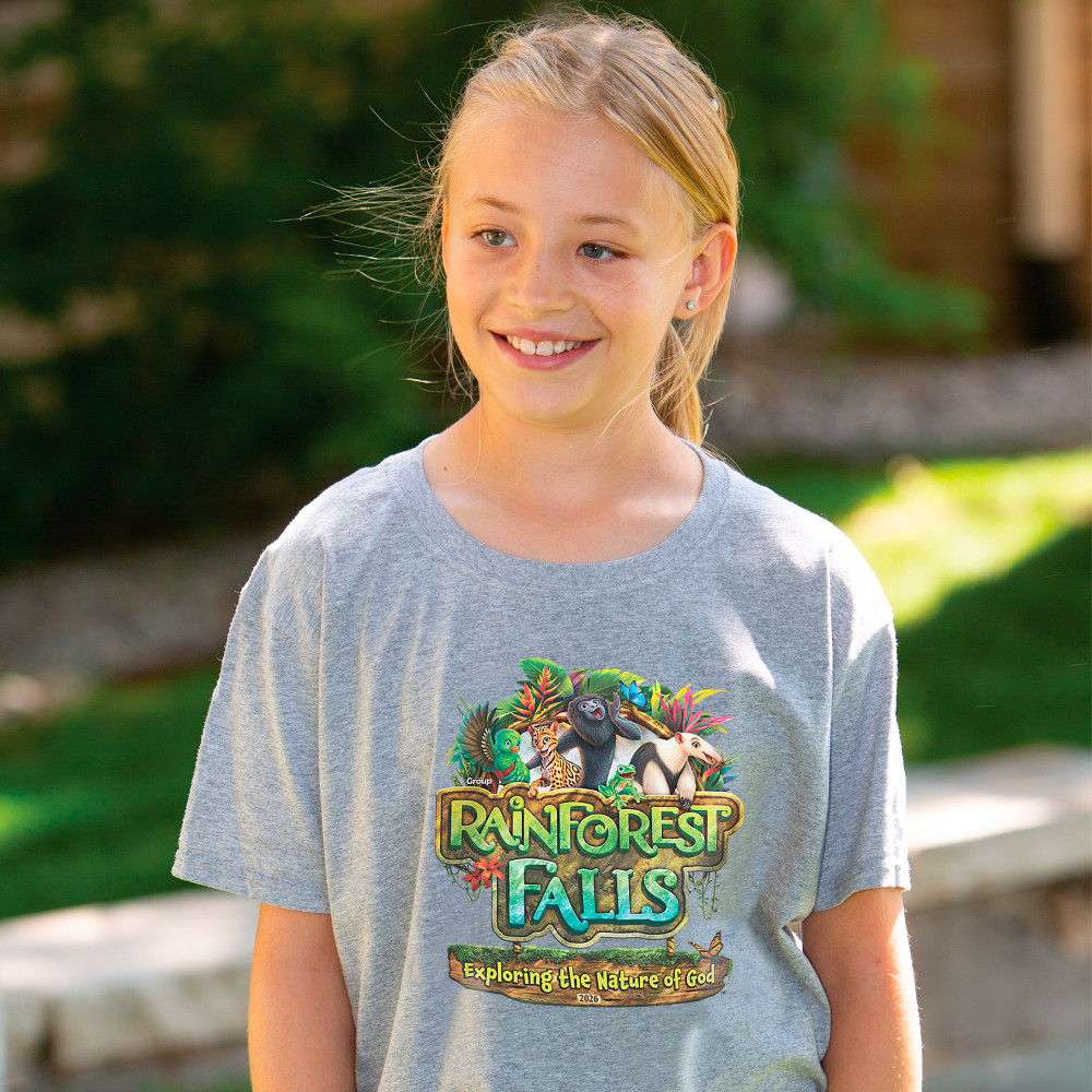 Theme T-shirt, Child Med (10-12) - Rainforest Falls VBS 2026 by