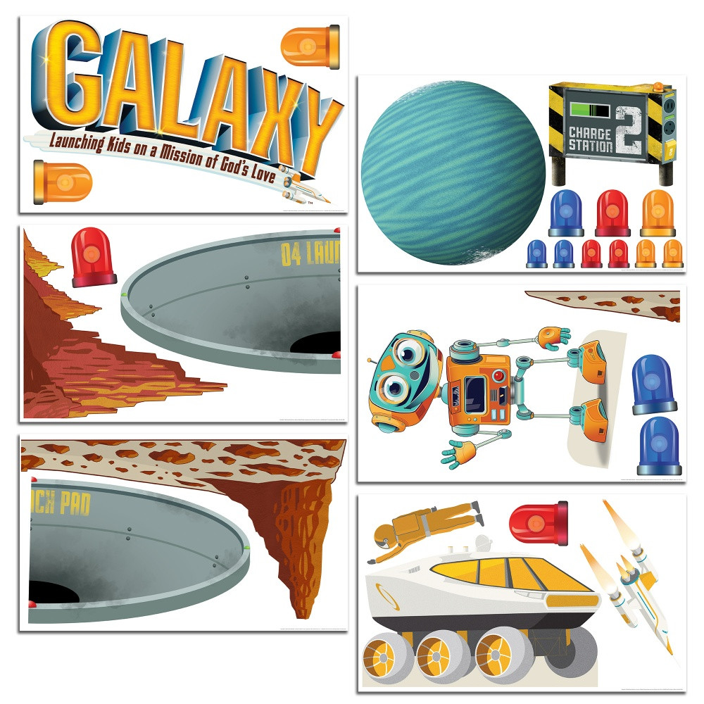 Giant Decorating Posters (set of 6) - Galaxy and Logo Theme
