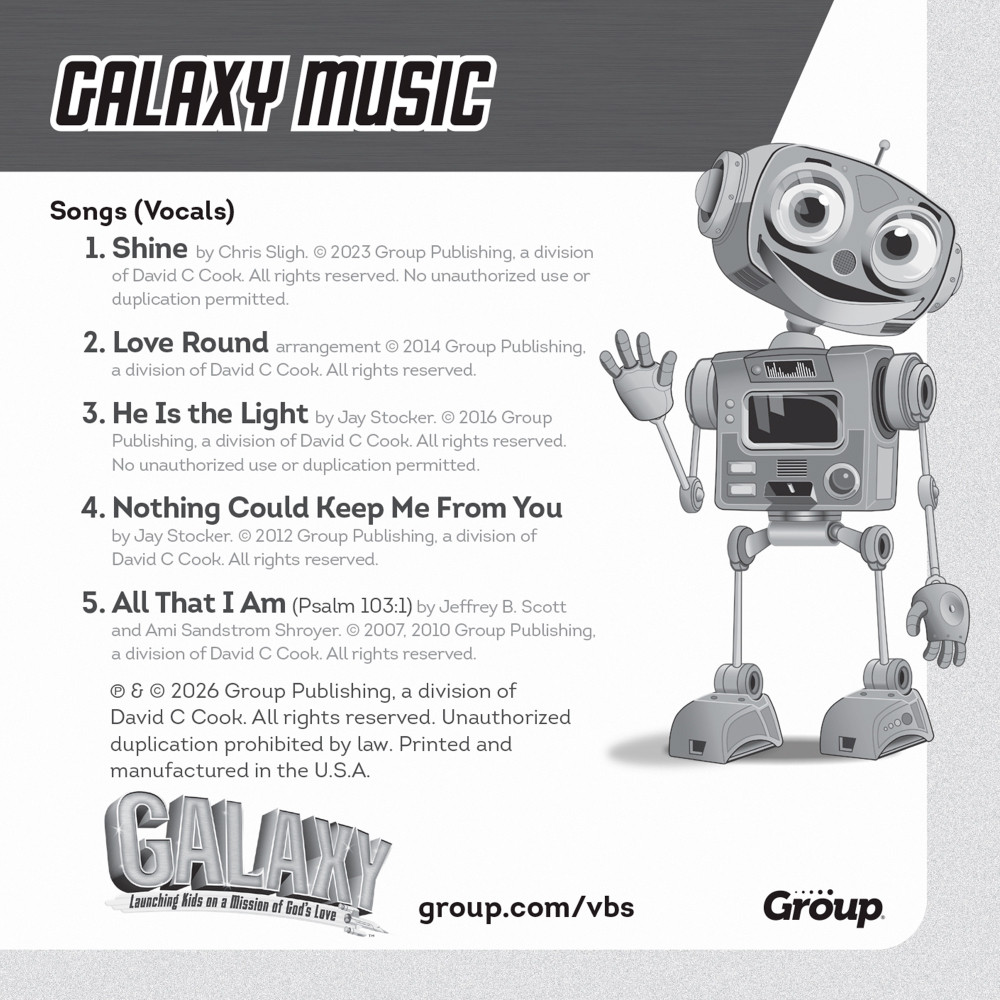 Galaxy Music CD - Participant Version - Galaxy Weekend VBS 2026 by