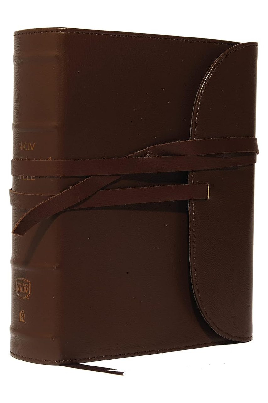 NKJV Journal the Word Bible, Large Print, Premium Leather, Brown