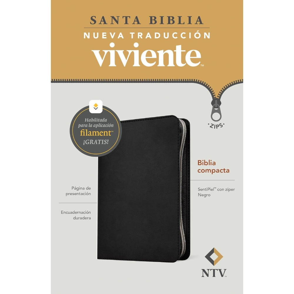 NTV Biblia Compacta, con Filament (Spanish, Leatherlike Black