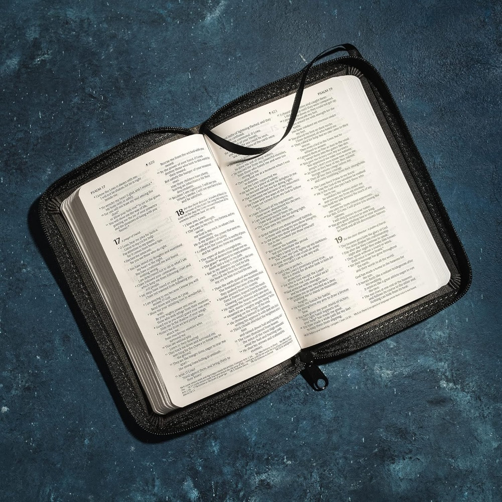 NLT Compact Zipper Bible, Filament Enabled (Leatherlike, Charcoal