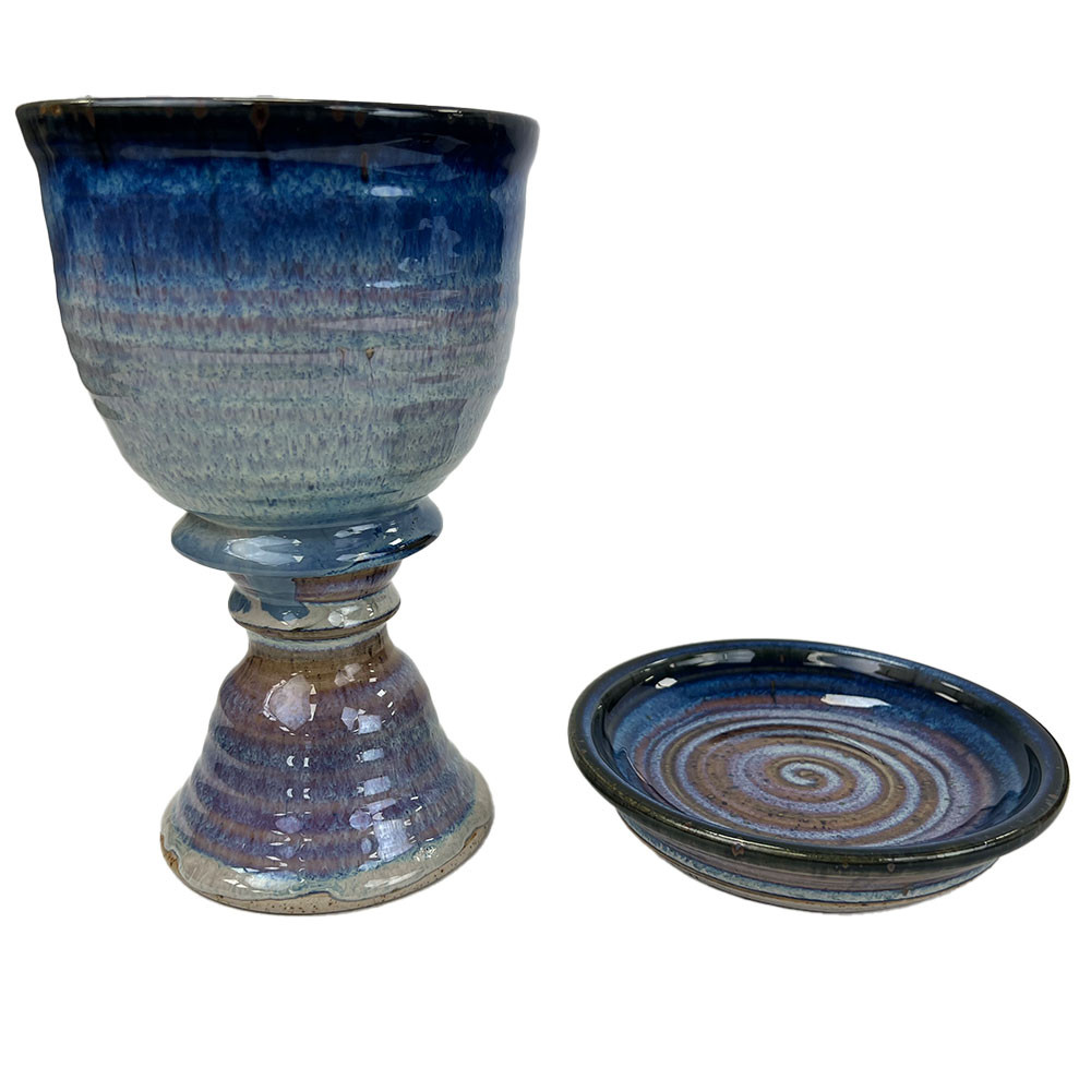 Chalice & Paten Set - Plain - Stoneware - Rose - Concordia Supply