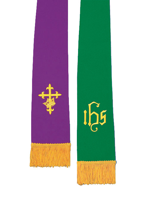 Reversible Stole, Purple/Green 90