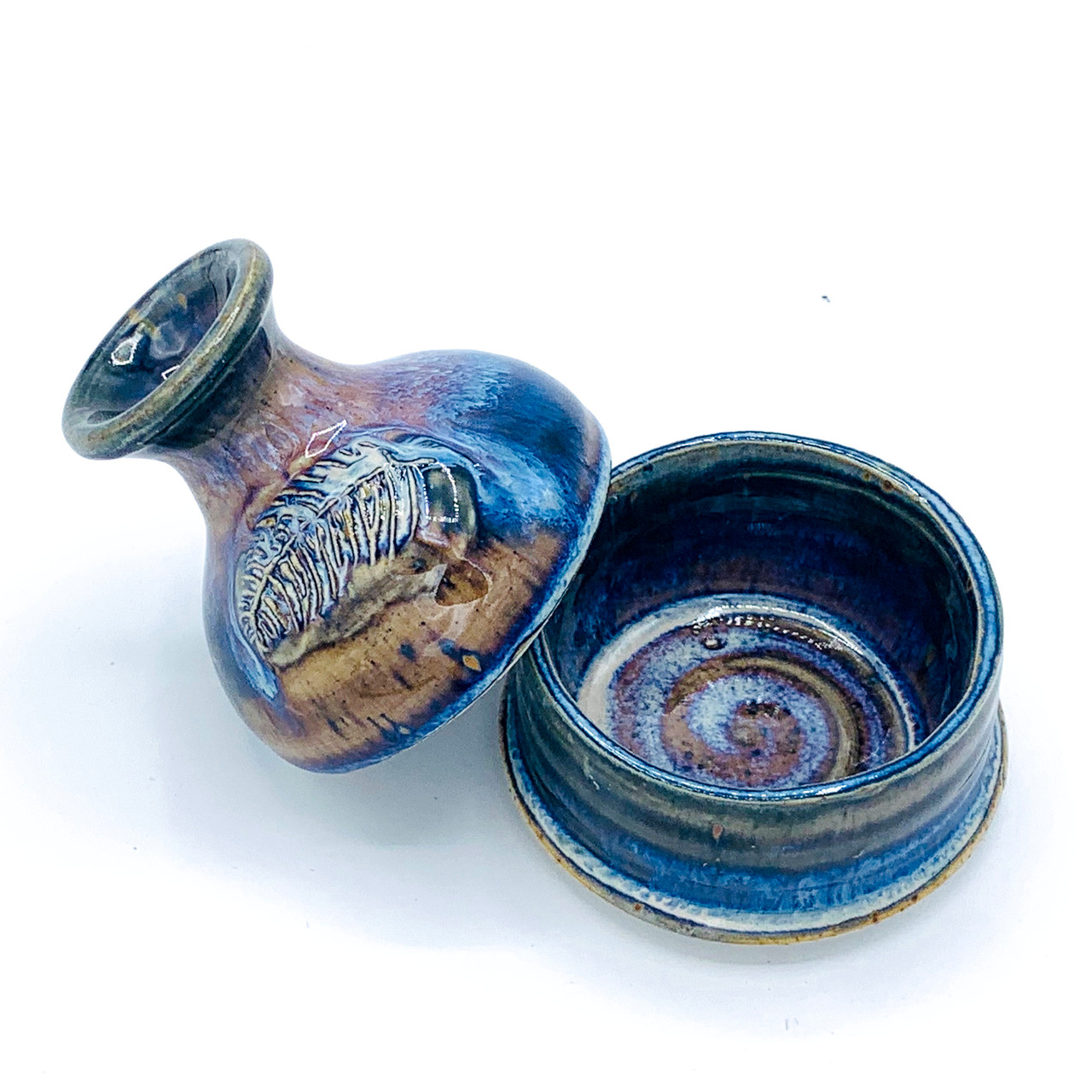 Ash Pyxis Rose & Blue - Handcrafted Stoneware - Concordia Supply