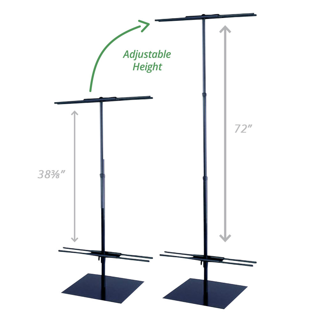 Classic Banner Stand - JUMBO Size - Square Base - Black