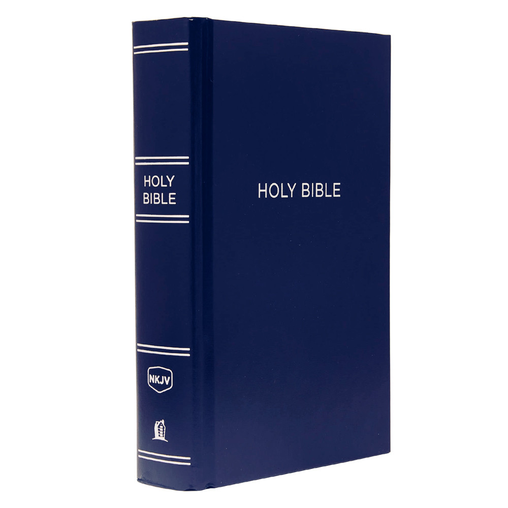 NKJV Pew Bible, Large Print (Hardcover, Blue) - Bulk Case of 12