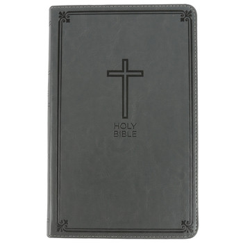 NKJV Deluxe Gift Bible, Red Letter Edition (Soft Leather, Grey