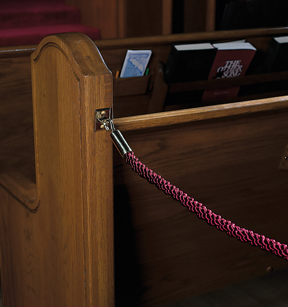 Permanent Pew Ropes - (Brass Hooks)