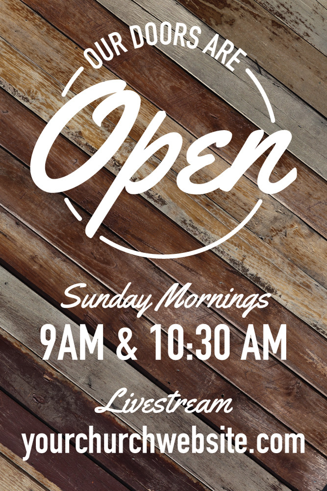 Our Doors Are Open Wood Style - Deluxe A-Frame Sandwich Board