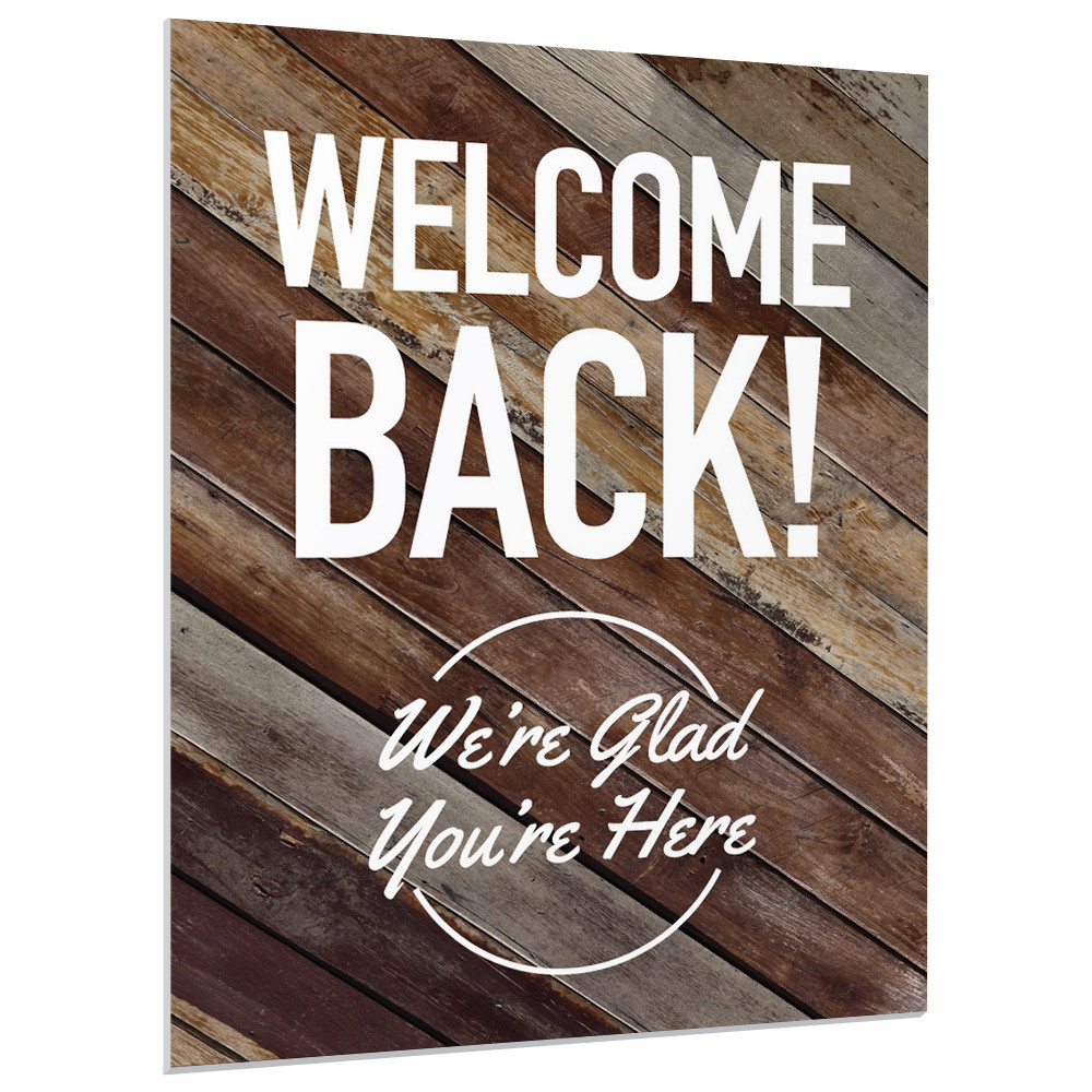 Wellcomeボード Foam Board Signs - Welcome Back Wood Style - 22