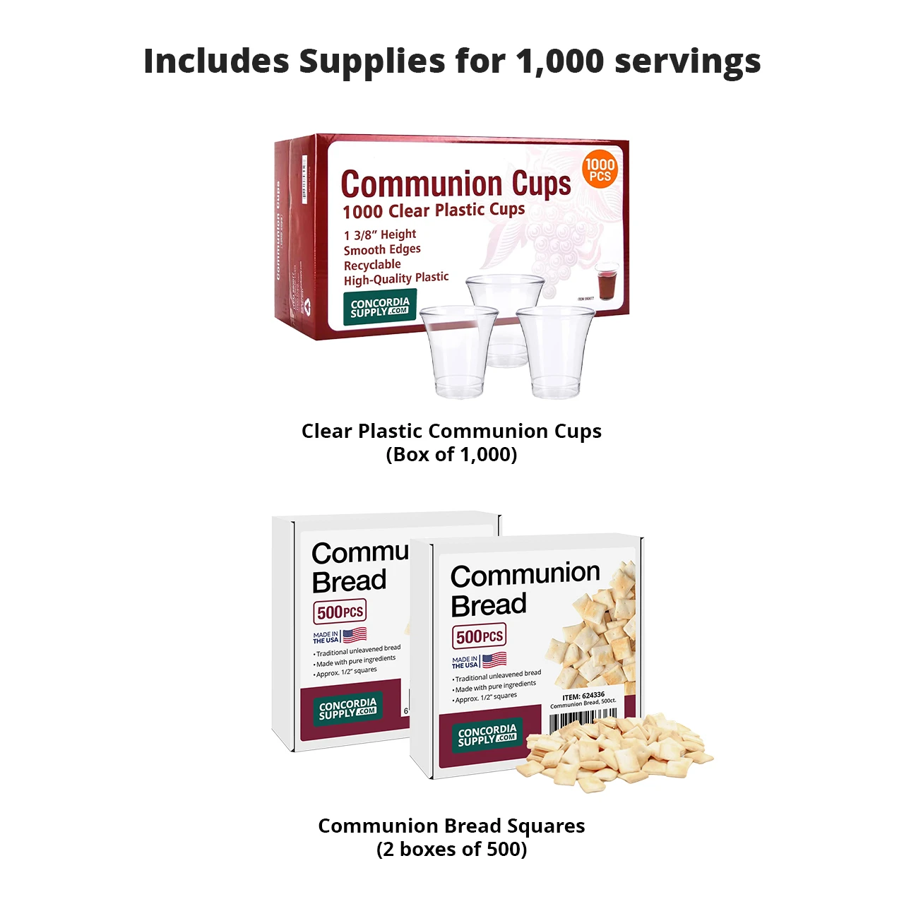1000 Communion Cups & Bread Bundle - Concordia Supply