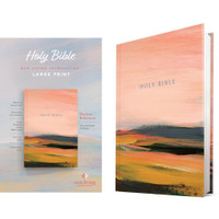 NLT Large Print Slimline Reference Bible, Pink Landscape
