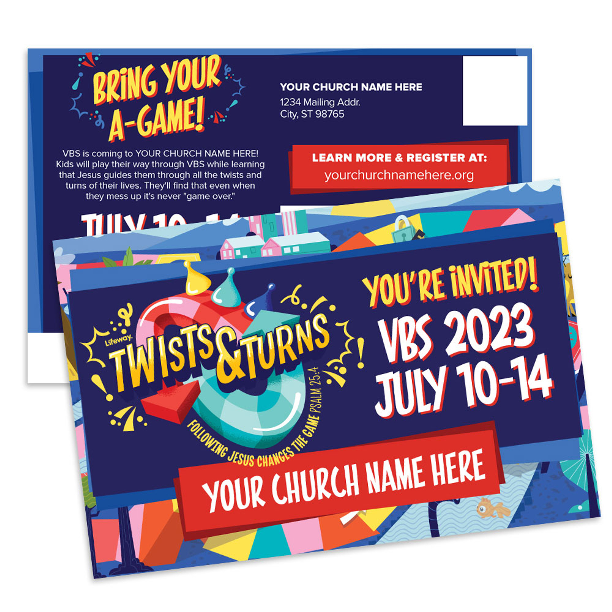 Custom VBS Postcards Twists & Turns VBS PCTNT001