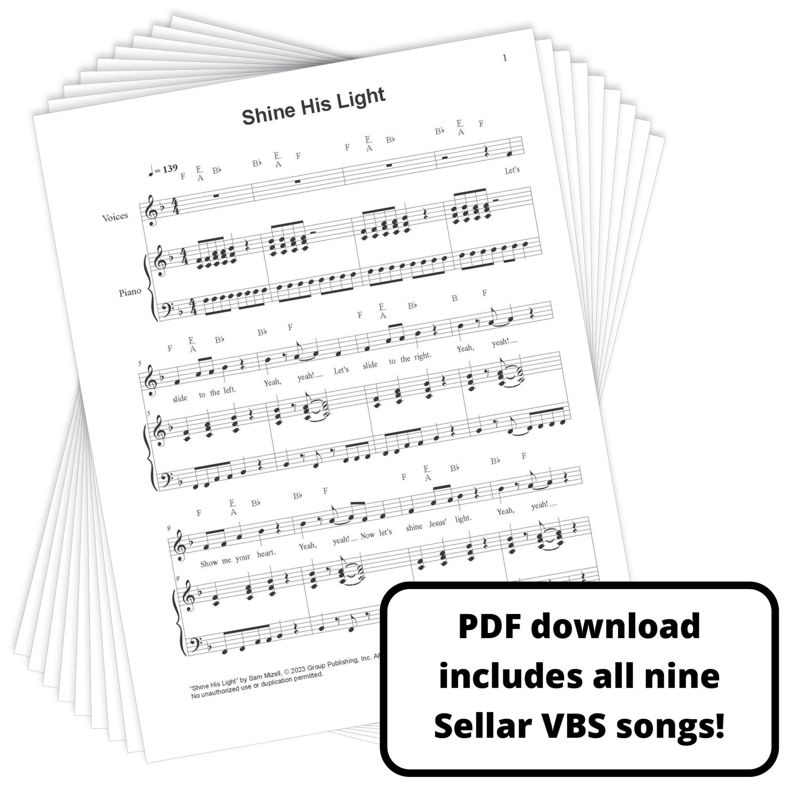 Sing & Play Blast Off Sheet Music (Download PDF) Stellar VBS 2023 by