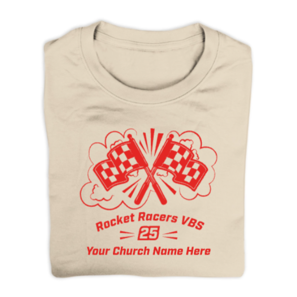 Rocket Racers VBS Custom T-Shirt - One Color Design with Checkered ...