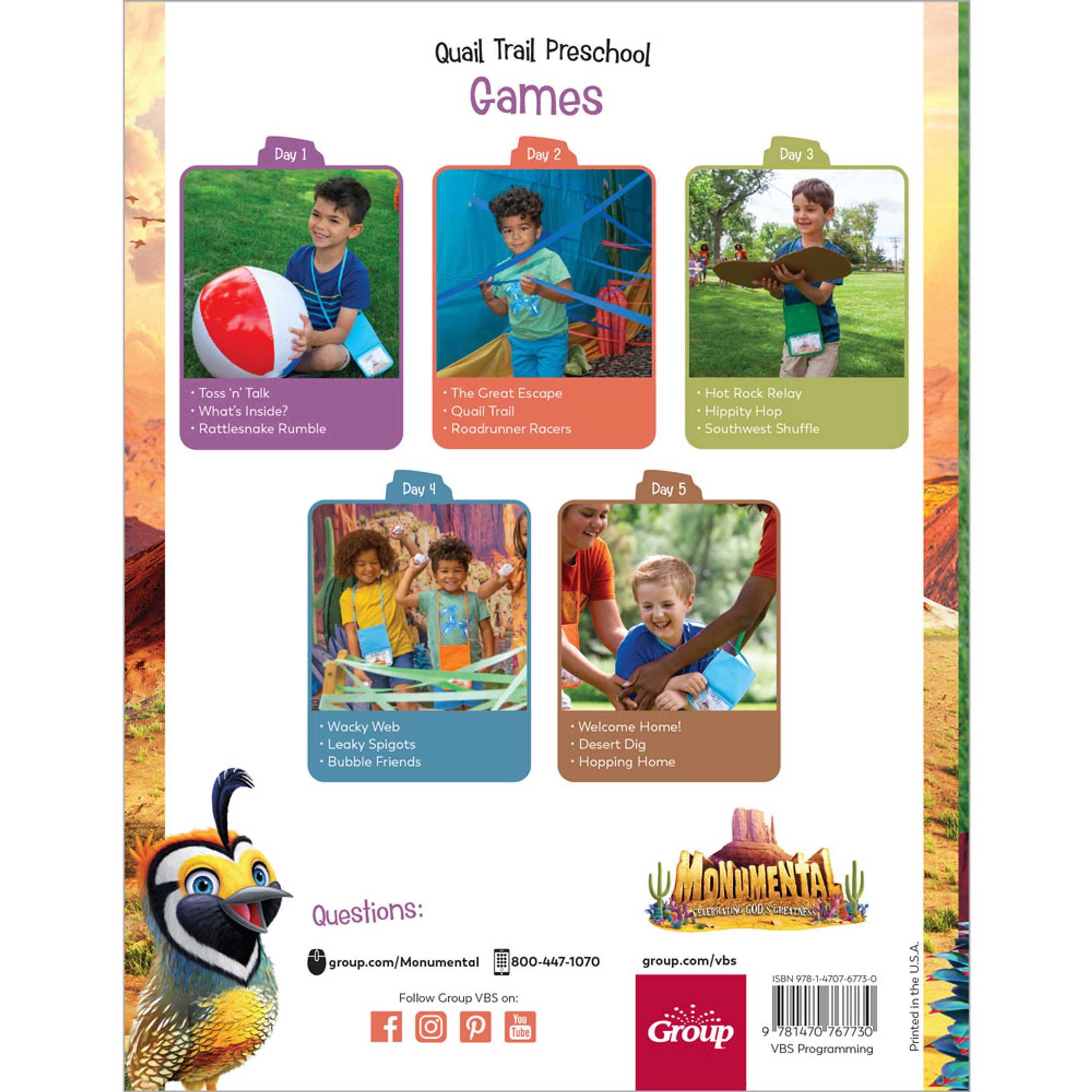 Preschool Games Leader Manual - Monumental VBS 2022 by Group