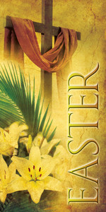 Church Banner - Easter -  Yellow and Red Cross