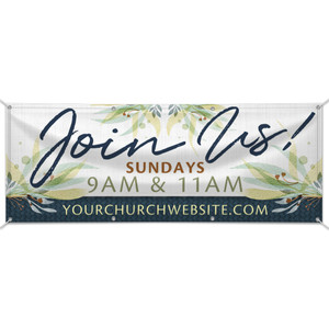 Customizable Outdoor Vinyl Banner - Scripture Greens Series Customizable Outdoor Vinyl Banner - Scripture Greens Series