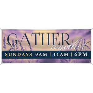 Customizable Outdoor Vinyl Banner - Together Series - Gather Purple