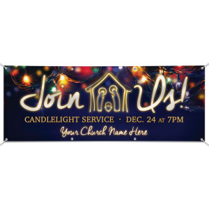 Customizable Outdoor Vinyl Banner - Christmas - Everlasting Light