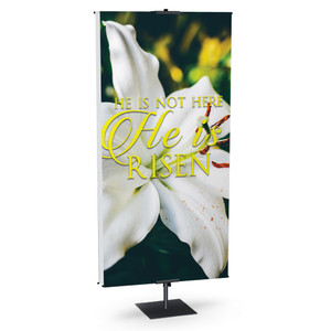 Easter Banner - He is Risen Large White Lily