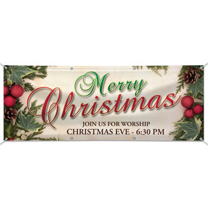Customizable Outdoor Vinyl Banner - Christmas - B42280H Customizable Outdoor Vinyl Banner - Christmas - B42280H