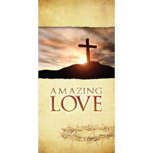 Church Banner - Easter - Amazing Love Cross on a Hill