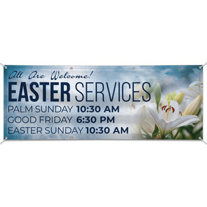 Customizable Outdoor Vinyl Banner - Easter - B80100 Customizable Outdoor Vinyl Banner - Easter - B80100