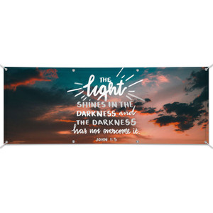 Customizable Outdoor Vinyl Banner - John 1:5 - B90727 Customizable Outdoor Vinyl Banner - John 1:5 - B90727