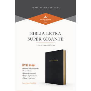 RVR 1960 Biblia letra súper gigante, negro imitación piel RVR 1960 Biblia letra súper gigante, negro imitación piel