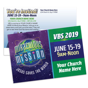 Customizable VBS Postcards - Miraculous Mission - PC91020 Customizable VBS Postcards - Miraculous Mission - PC91020