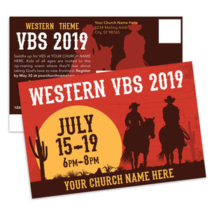 Customizable VBS Postcards - Western Theme - PC91023 Customizable VBS Postcards - Western Theme - PC91023