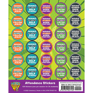 Attendance Stickers (Pack of 24) - Hero Hotline VBS 2023 by Cokesbury Attendance Stickers (Pack of 24) - Hero Hotline VBS 2023 by Cokesbury