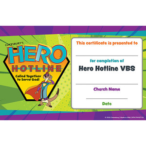 Student Certificates (Pack of 48) - Hero Hotline VBS 2023 by Cokesbury Student Certificates (Pack of 48) - Hero Hotline VBS 2023 by Cokesbury