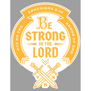 Be Strong in the Lord Iron-on Logo - Pack of 10 - Keepers of the Kingdom VBS 2023 Be Strong in the Lord Iron-on Logo - Pack of 10 - Keepers of the Kingdom VBS 2023