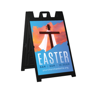 Blue Day Easter - Deluxe A-Frame Sandwich Board Street Signs (24"x36") - AFSP230100B BLACK Blue Day Easter - Deluxe A-Frame Sandwich Board Street Signs (24"x36") - AFSP230100B BLACK
