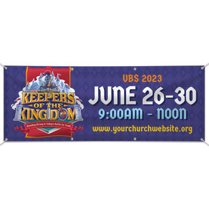 Custom Outdoor Vinyl Banner - Keepers of the Kingdom VBS - BKNG002 Custom Outdoor Vinyl Banner - Keepers of the Kingdom VBS - BKNG002