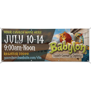 Custom Outdoor Vinyl Banner - Babylon VBS - BBAL008 Custom Outdoor Vinyl Banner - Babylon VBS - BBAL008