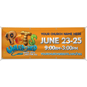 Custom Outdoor Vinyl Banner - Pets Unleashed VBS - BPET004 Custom Outdoor Vinyl Banner - Pets Unleashed VBS - BPET004