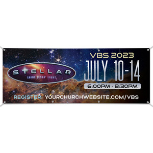 Custom Outdoor Vinyl Banner - Stellar VBS - BSTE004 Custom Outdoor Vinyl Banner - Stellar VBS - BSTE004