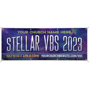 Custom Outdoor Vinyl Banner - Stellar VBS - BSTE005 Custom Outdoor Vinyl Banner - Stellar VBS - BSTE005