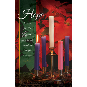 Church Bulletin - 11" - Advent - Hope - Hope / I wait for the Lord - Ps 103:5 - Pack of 100 - H4169
