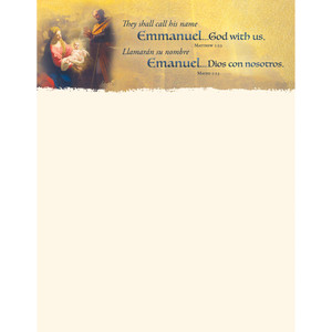 Letterhead - Christmas - Bilingual - They shall call his name... - Matt 1:23/Mateo 1:23 - Pack of 100 - H4174LHS Letterhead - Christmas - Bilingual - They shall call his name... - Matt 1:23/Mateo 1:23 - Pack of 100 - H4174LHS