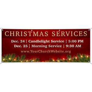 Easy Custom Outdoor Vinyl Banner - Personalize in Real Time - Golden Candlelight Easy Custom Outdoor Vinyl Banner - Personalize in Real Time - Golden Candlelight