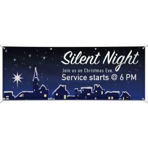 Easy Custom Outdoor Vinyl Banner - Personalize in Real Time - Silent Night Blue Easy Custom Outdoor Vinyl Banner - Personalize in Real Time - Silent Night Blue