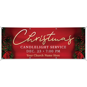 Easy Custom Outdoor Vinyl Banner - Personalize in Real Time - Christmas - Ivory Glory - Red Easy Custom Outdoor Vinyl Banner - Personalize in Real Time - Christmas - Ivory Glory - Red