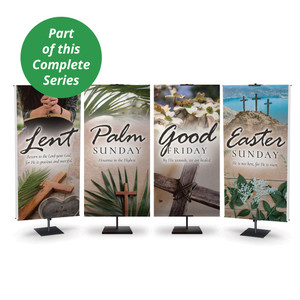 Church Banner - Easter - Wood and Three Crosses Easter